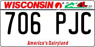 WI license plate 706PJC