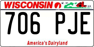 WI license plate 706PJE