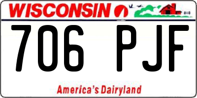 WI license plate 706PJF