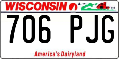 WI license plate 706PJG