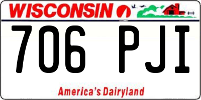 WI license plate 706PJI