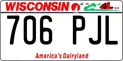 WI license plate 706PJL