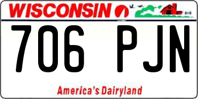 WI license plate 706PJN