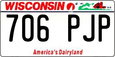WI license plate 706PJP