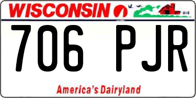 WI license plate 706PJR