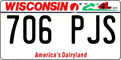 WI license plate 706PJS