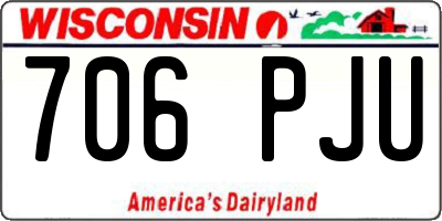 WI license plate 706PJU
