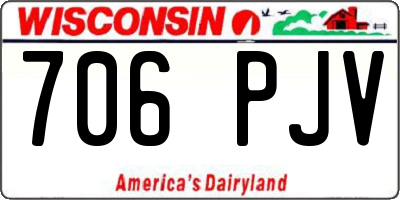 WI license plate 706PJV