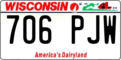 WI license plate 706PJW