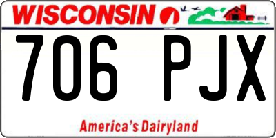 WI license plate 706PJX