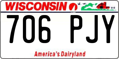 WI license plate 706PJY
