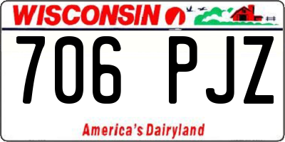 WI license plate 706PJZ