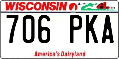 WI license plate 706PKA