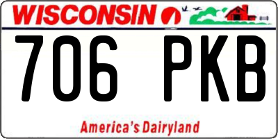 WI license plate 706PKB