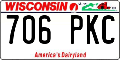 WI license plate 706PKC