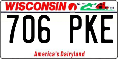 WI license plate 706PKE