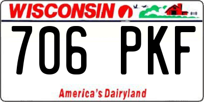 WI license plate 706PKF