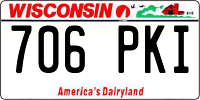 WI license plate 706PKI