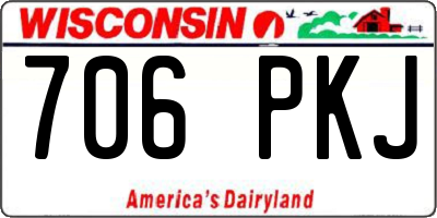 WI license plate 706PKJ
