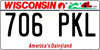 WI license plate 706PKL
