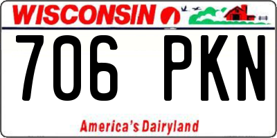 WI license plate 706PKN