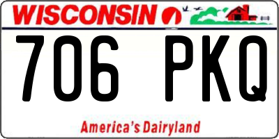 WI license plate 706PKQ