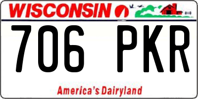 WI license plate 706PKR
