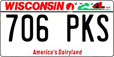 WI license plate 706PKS