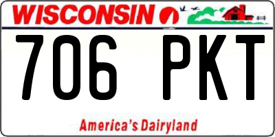 WI license plate 706PKT