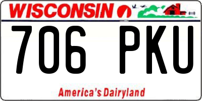 WI license plate 706PKU