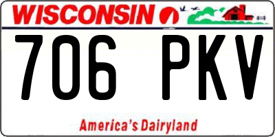 WI license plate 706PKV