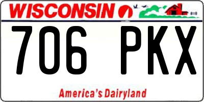 WI license plate 706PKX