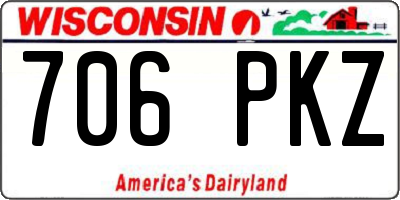 WI license plate 706PKZ