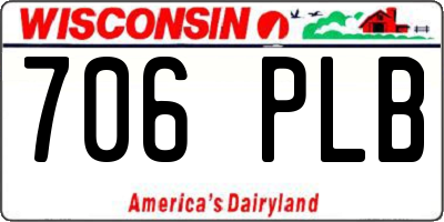 WI license plate 706PLB