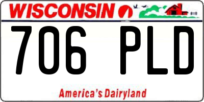 WI license plate 706PLD
