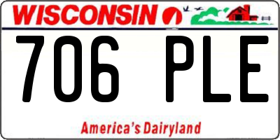 WI license plate 706PLE