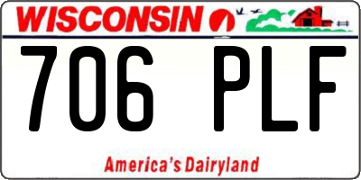 WI license plate 706PLF