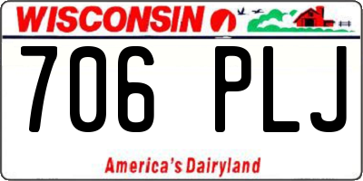 WI license plate 706PLJ