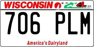 WI license plate 706PLM