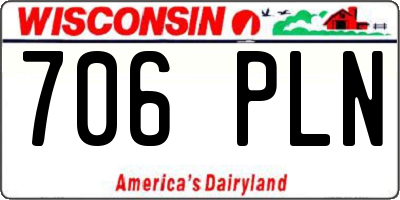 WI license plate 706PLN