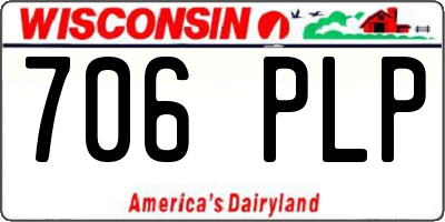 WI license plate 706PLP