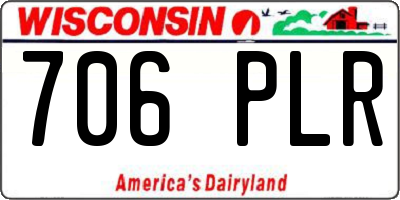 WI license plate 706PLR