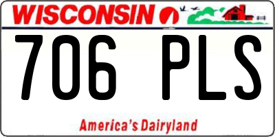 WI license plate 706PLS