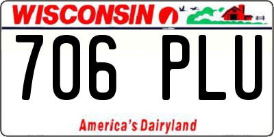 WI license plate 706PLU