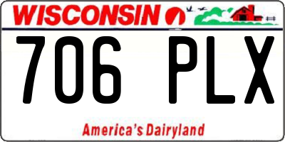 WI license plate 706PLX