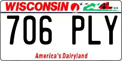 WI license plate 706PLY
