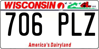 WI license plate 706PLZ