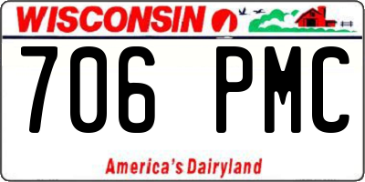WI license plate 706PMC