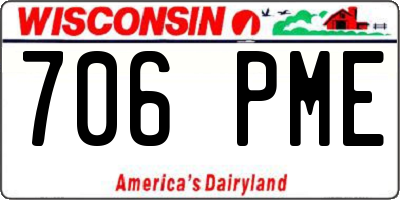 WI license plate 706PME