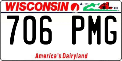 WI license plate 706PMG
